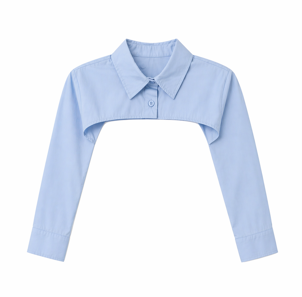 Blue Cropped Shirt
